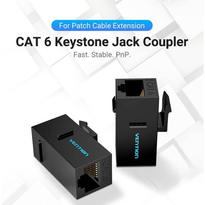 Vention IPGB0 Adaptador RJ45 Cat6 UTP Keystone Jack Negro